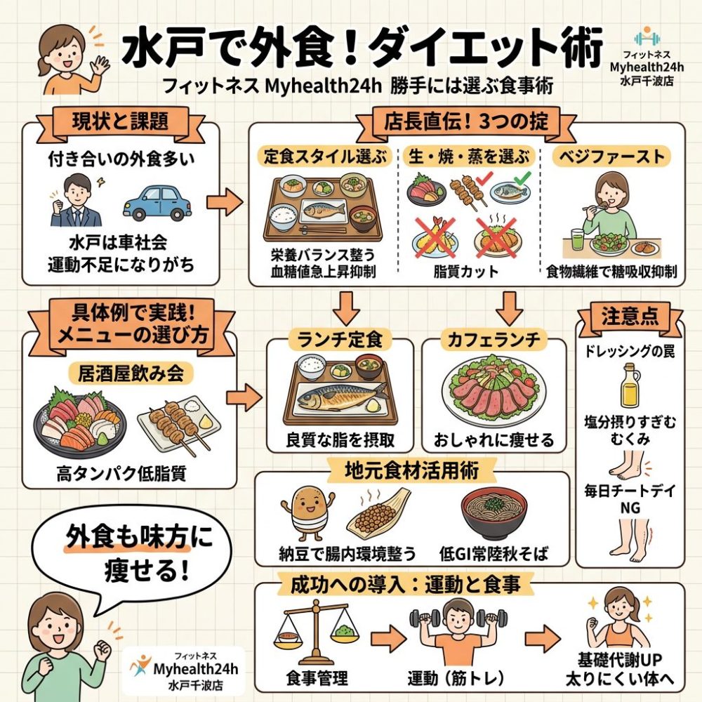 水戸で外食　ダイエット術