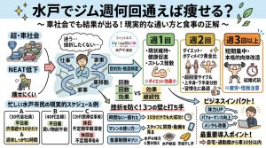 水戸でジムは週何回通えば痩せる？ ～ 仕事・家事・車移動でも結果が出る現実的な通い方と食事の正解 ～